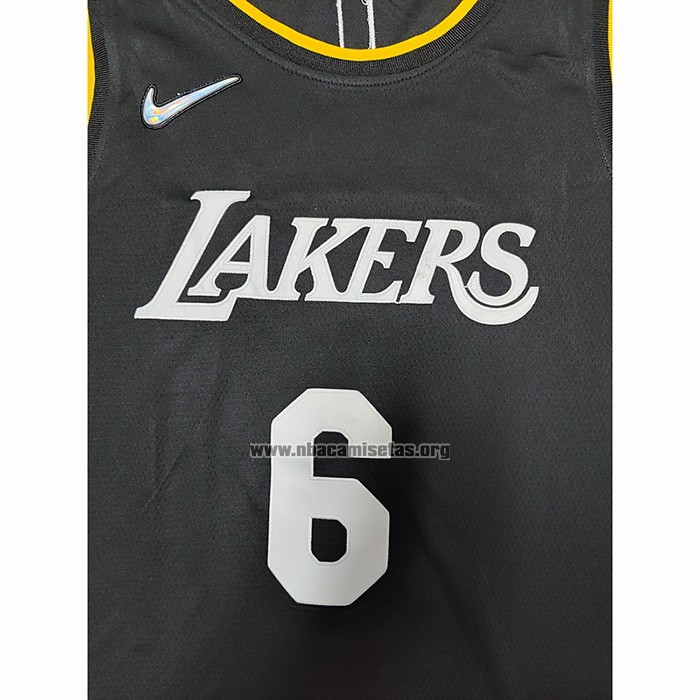 Camiseta Los Angeles Lakers LeBron James NO 6 Select Series 2022 Negro